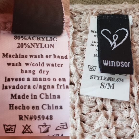 🌷Oversized V neck distressed sweater pale pink - Picture 9 of 12